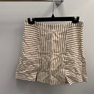 Cooperative Cream and Black Striped Mini Skirt